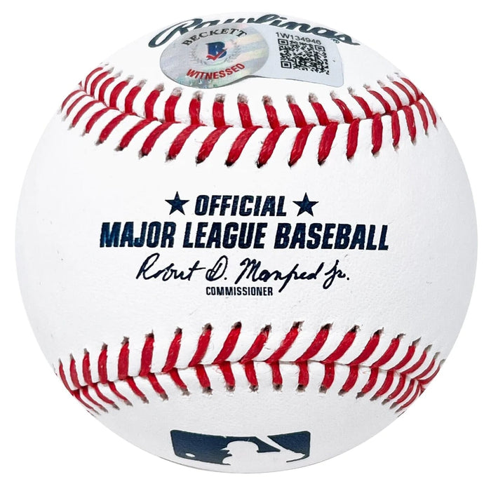 Ronald Acuna Jr. Atlanta Braves Autographed OMLB Baseball w/ Inscription Beckett