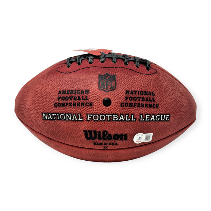 Patrick Mahomes Kansas City Chiefs Autographed Official NFL Duke Metallic Chiefs Logo Football BAS