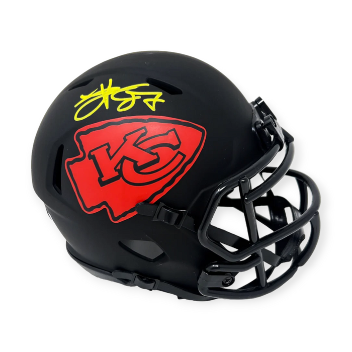 Travis Kelce Kansas City Chiefs Autographed Ridell Eclipse Mini Helmet Beckett