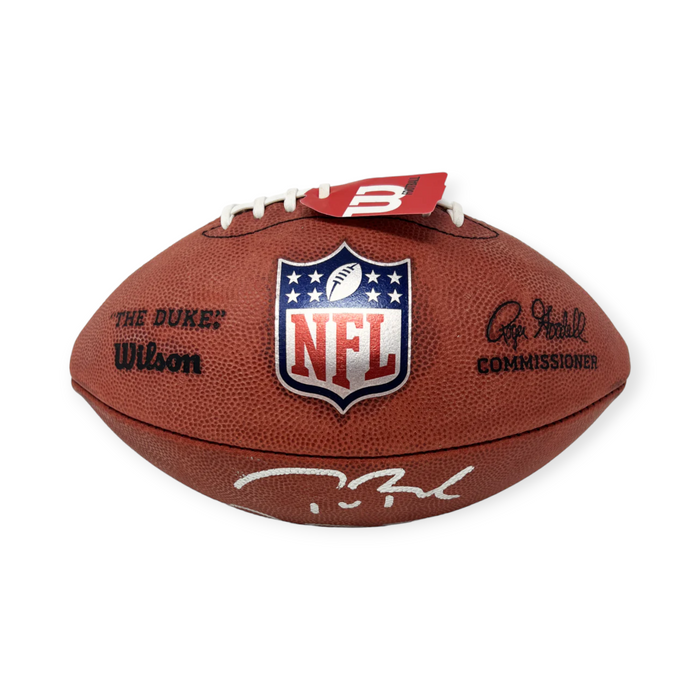 Patrick Mahomes & Tom Brady Dual Autographed Authentic Duke NFL Football Beckett/Fanatics
