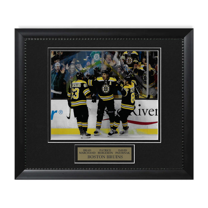 Brad Marchand, Patrice Bergeron & David Pastrnak Boston Bruins Photo Framed to 11x14