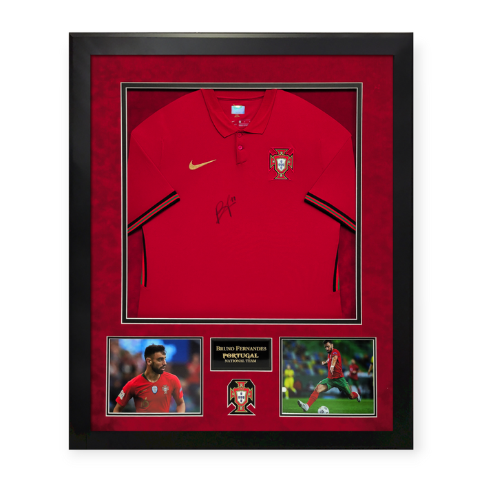 Bruno Fernandes Portugal Autographed Jersey Framed to 32x40 Icons