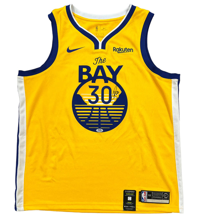 Stephen Curry Golden State Warriors Autographed "The Bay" Gold Swingman Nike Jersey