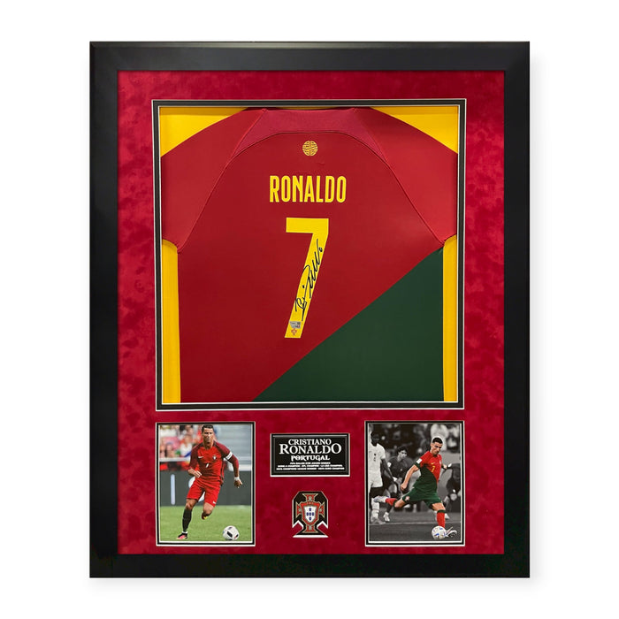 Cristiano Ronaldo Portugal Autographed Jersey Framed to 32x40 Fanatics