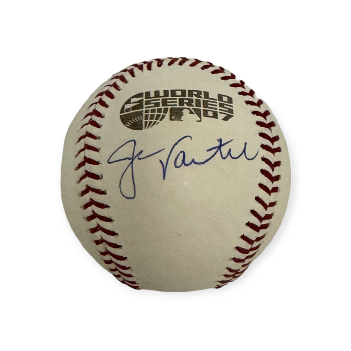 Jason Varitek Boston Red Sox Autographed 2007 World Series OMLB Baseball JSA
