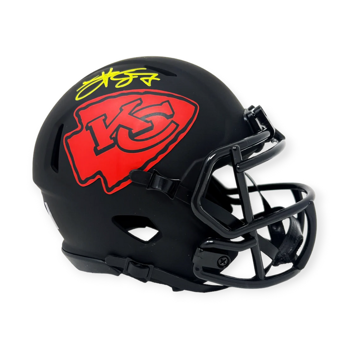 Travis Kelce Kansas City Chiefs Autographed Ridell Eclipse Mini Helmet Beckett