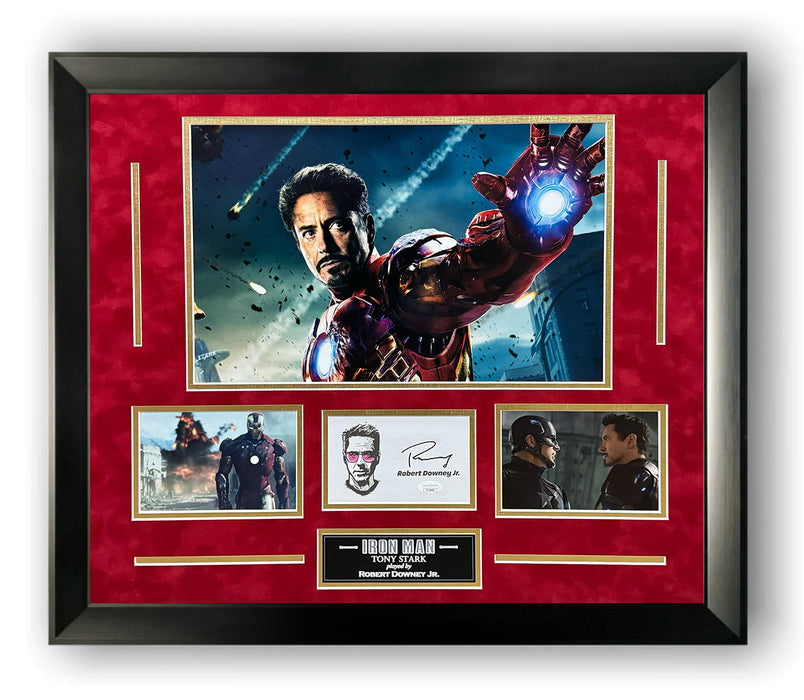 Robert Downey Jr. "Iron Man" Autographed Cut Framed to 23x27 JSA