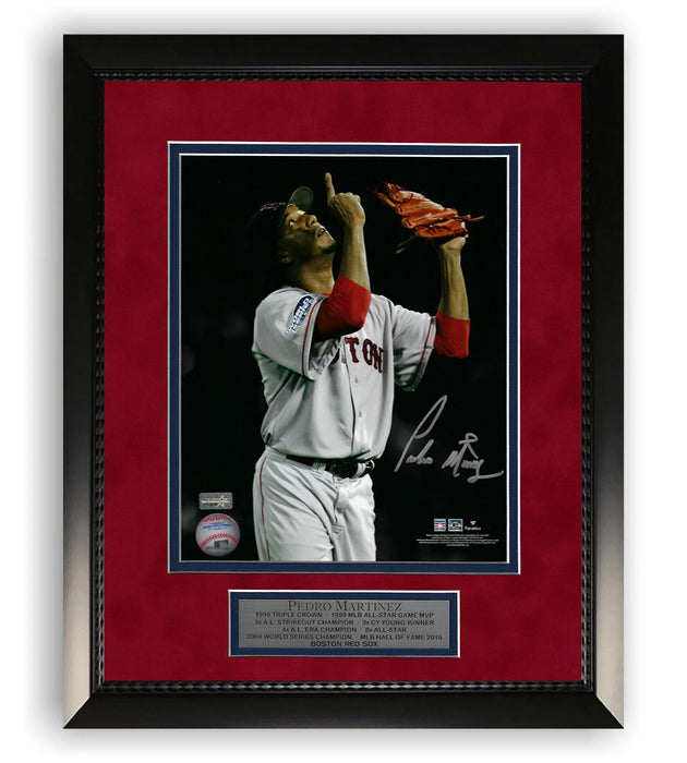 Pedro Martinez Boston Red Sox Autographed 8x10 Photo Framed to 11x14 NEP