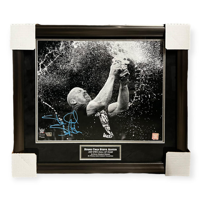 Stone Cold Steve Austin WWE Autographed 16x20 Photo Framed To 23x27 Fanatics