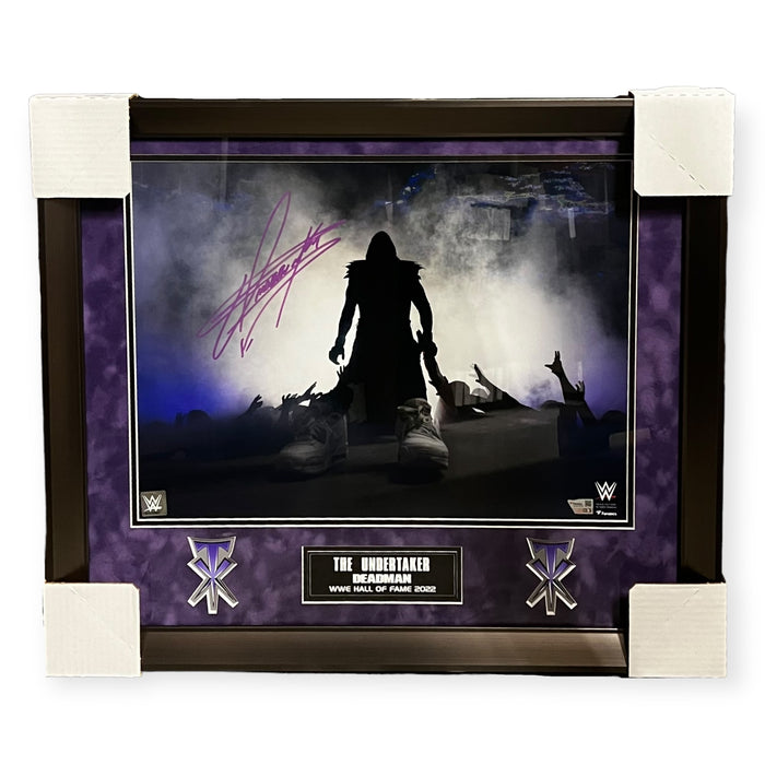 The Undertaker WWE Autographed 16x20 Photo Framed To 23x27 Fanatics