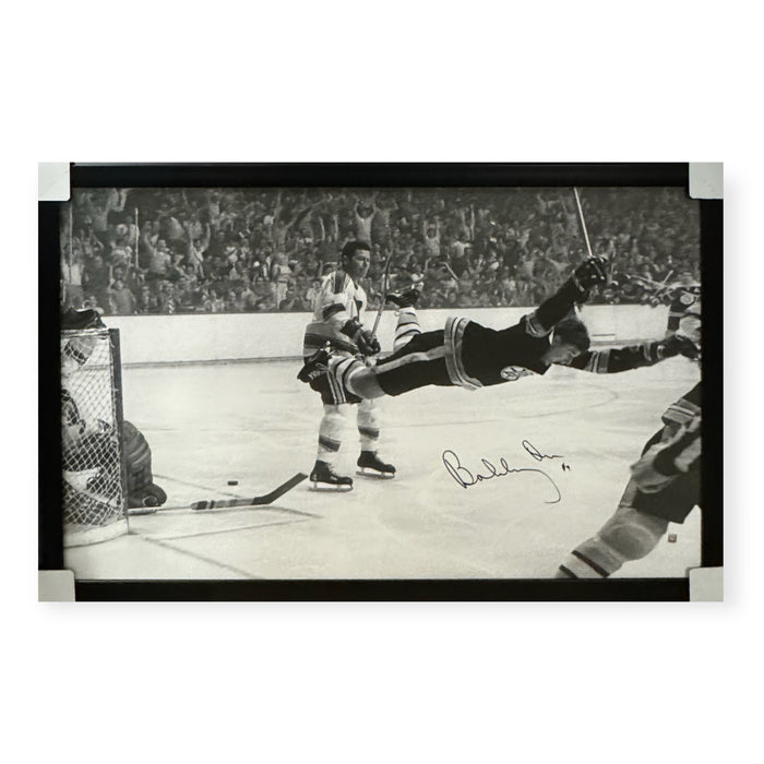 Bobby Orr Boston Bruins Autographed Canvas Photo Framed to 40x60 Great North Road