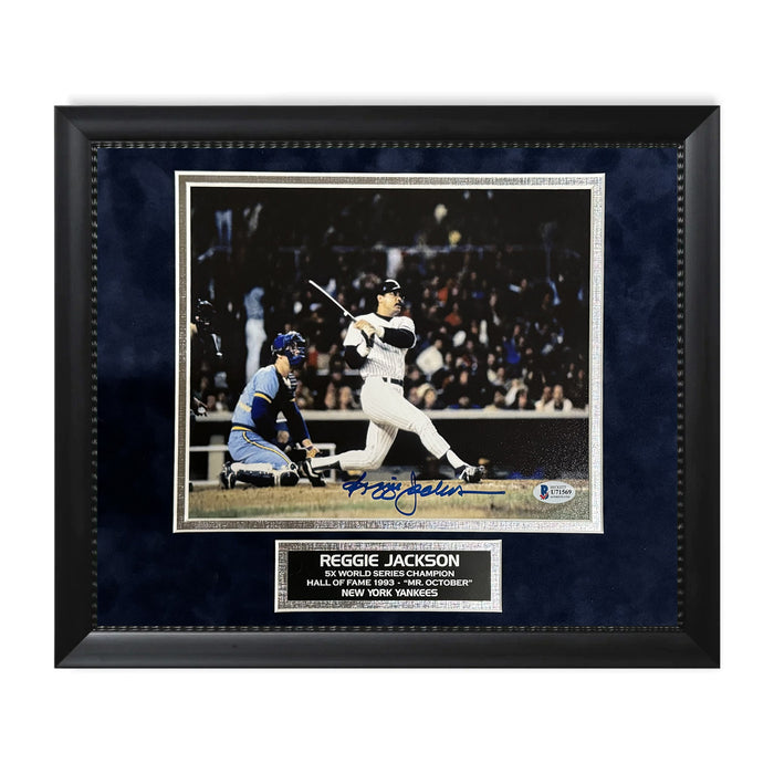 Reggie Jackson New York Yankees Autographed 8x10 Photo Framed to 11x14 Beckett