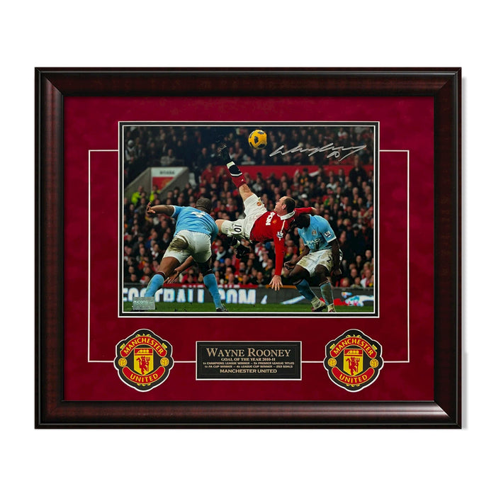 Wayne Rooney Manchester United Autographed 16x20 Photo Framed to 23x27