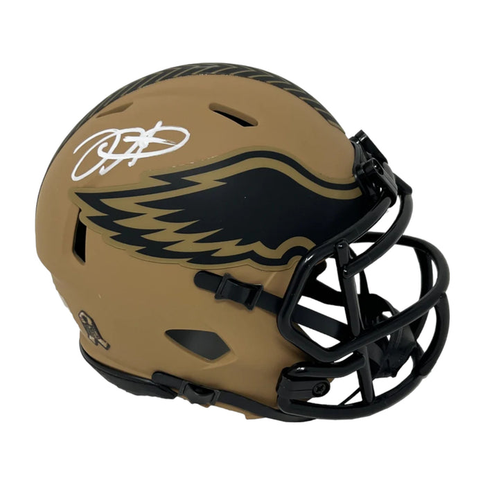 Jalen Hurts Philadelphia Eagles Autographed Salute To Service Mini Helmet BAS