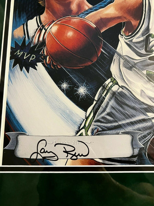Larry Bird Boston Celtics Autographed LE 20x30 Photo Framed to 24x34 Switzer