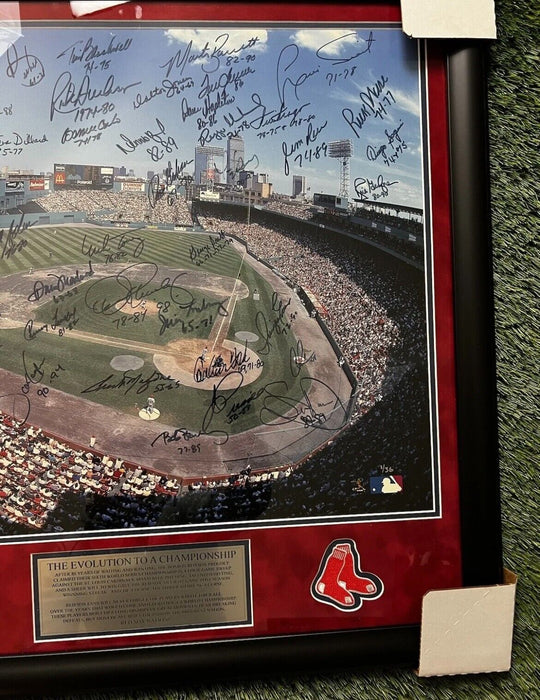The Evolution To A Championship Boston Red Sox 40x+ Autographed Photo Framed to 28x28 Steiner