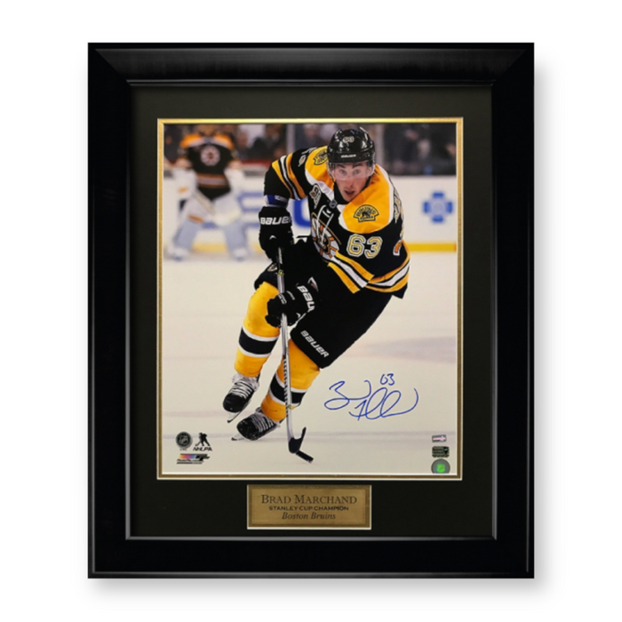 Brad Marchand Boston Bruins Autographed 16x20 Photo Framed to 23x27 NEP