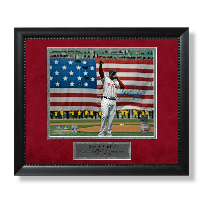 David Ortiz Boston Red Sox Autographed 8x10 Photo Framed to 11x14 JSA
