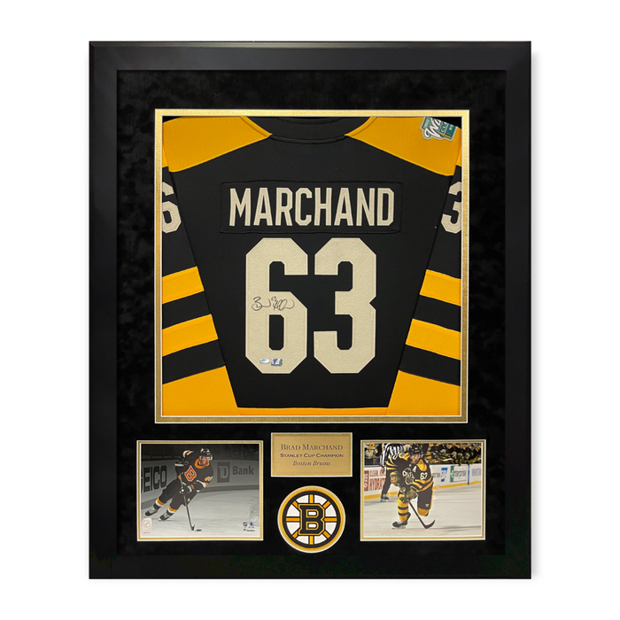 Brad Marchand Boston Bruins Autographed "Winter Classic" Jersey Framed to 32x40 NEP