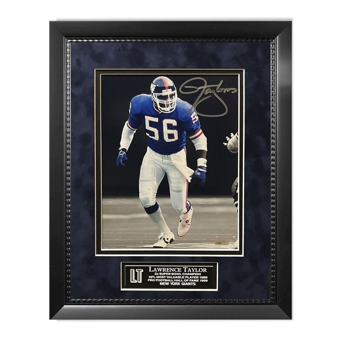 Lawrence Taylor New York Giants Autographed 8x10 Photo Framed to 11x14 NEP