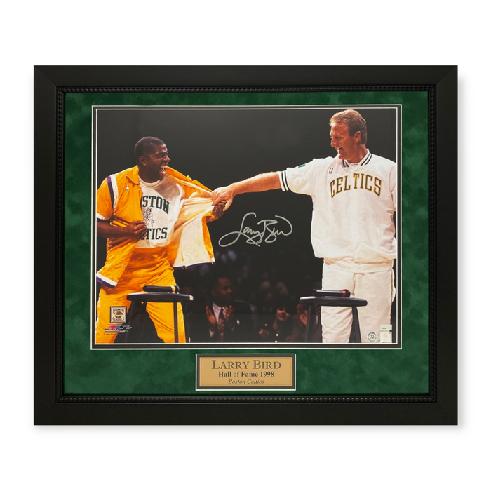 Larry Bird Boston Celtics Autographed 16x20 Photo Framed to 23x27 NEP