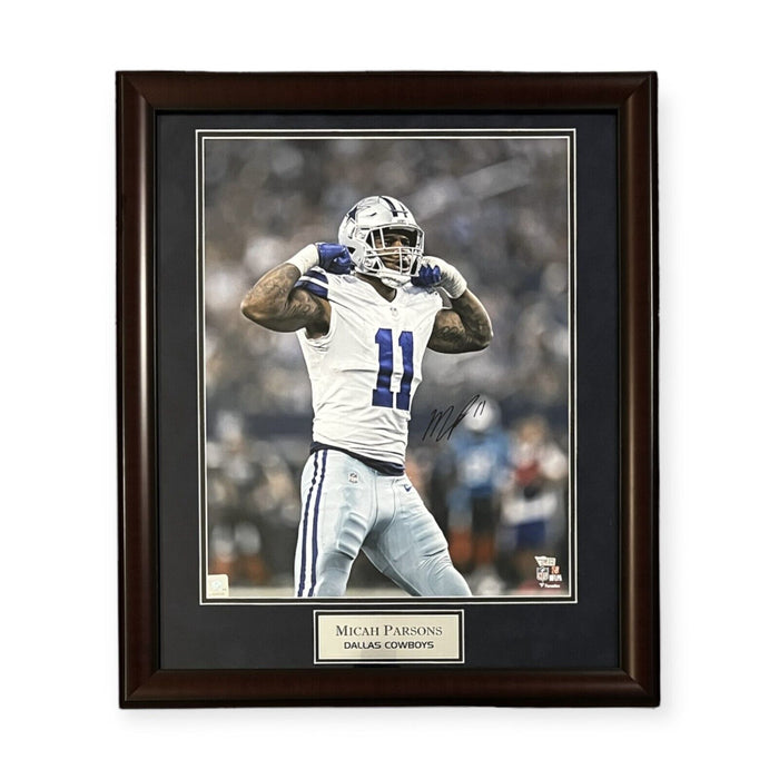 Micah Parsons Dallas Cowboys Autographed 16x20 Photo Framed to 23x27 Fanatics