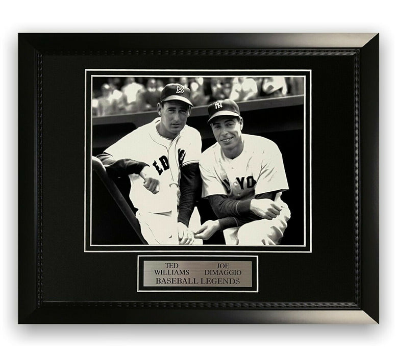 Ted Williams & Joe Dimaggio Unsigned Photo Framed to 11x14