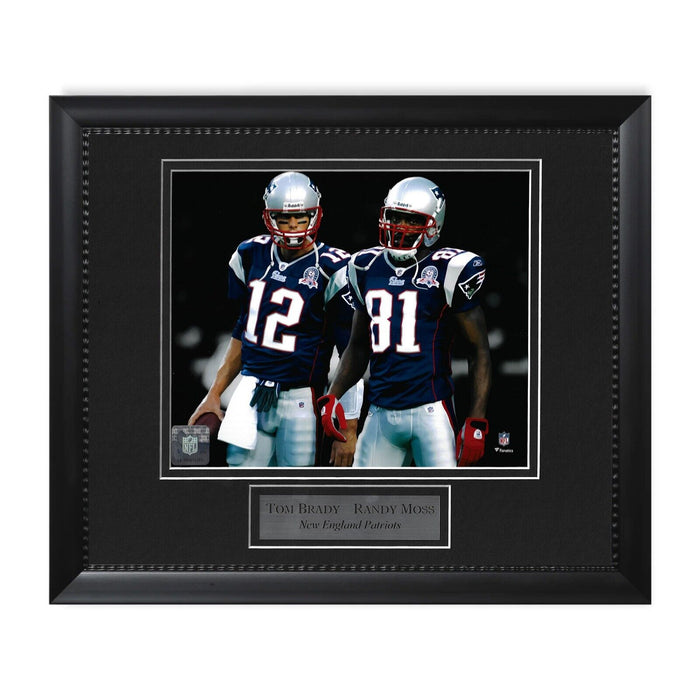 Tom Brady & Randy Moss New England Patriots Unsigned Photograph Framed to 11x14