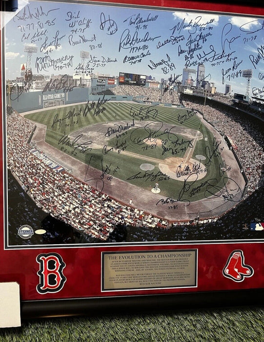 The Evolution To A Championship Boston Red Sox 40x+ Autographed Photo Framed to 28x28 Steiner