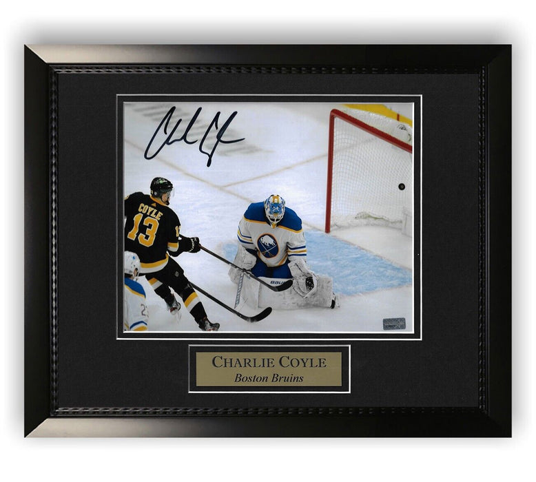 Charlie Coyle Boston Bruins Autographed 8x10 Photo Framed to 11x14 NEP