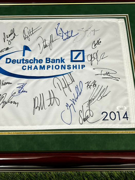 2014 Deutsche Bank Championship Autographed Flag Framed to 27x20 JSA