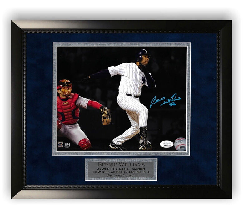 Bernie Williams New York Yankees Autographed 8x10 Photo Framed to 11x14 JSA