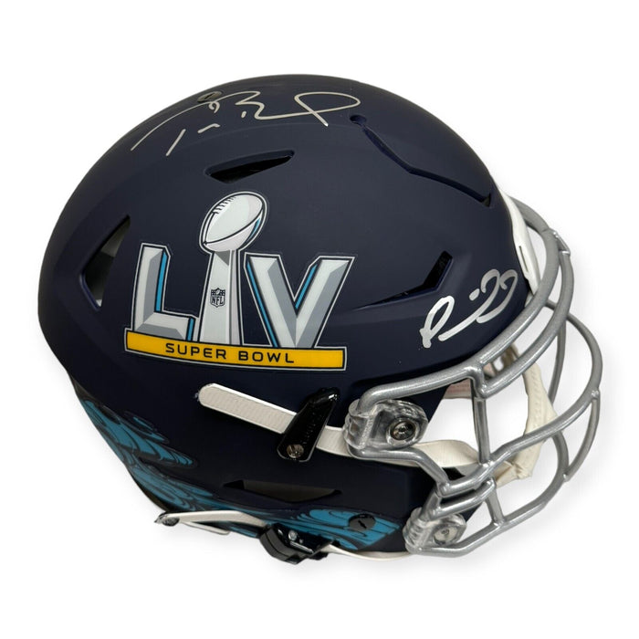 Tom Brady & Patrick Mahomes Autographed Super Bowl LV Flex Helmet LE /15 Fanatics