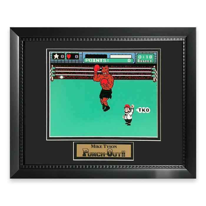 Mike Tyson "Punch Out" Unsigned Photograph Framed to 11x14