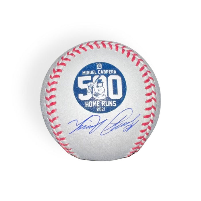 Miguel Cabrera Detroit Tigers Autographed 500 HR Commemorative OMLB Baseball BAS