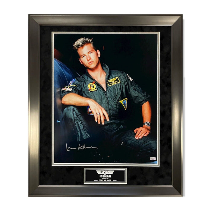 Val Kilmer "Top Gun" Autographed 16x20 Photo Framed to 23x27 NEP