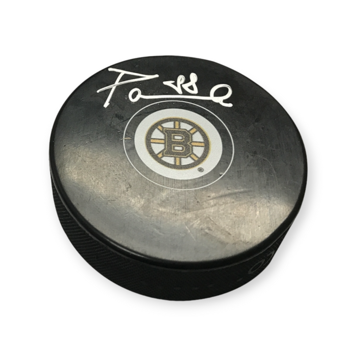 David Pastrnak Boston Bruins Autographed Hockey Puck NEP