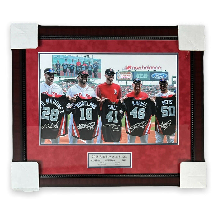 2018 Boston Red Sox All Stars 5x Autographed Photo Framed To 24x27