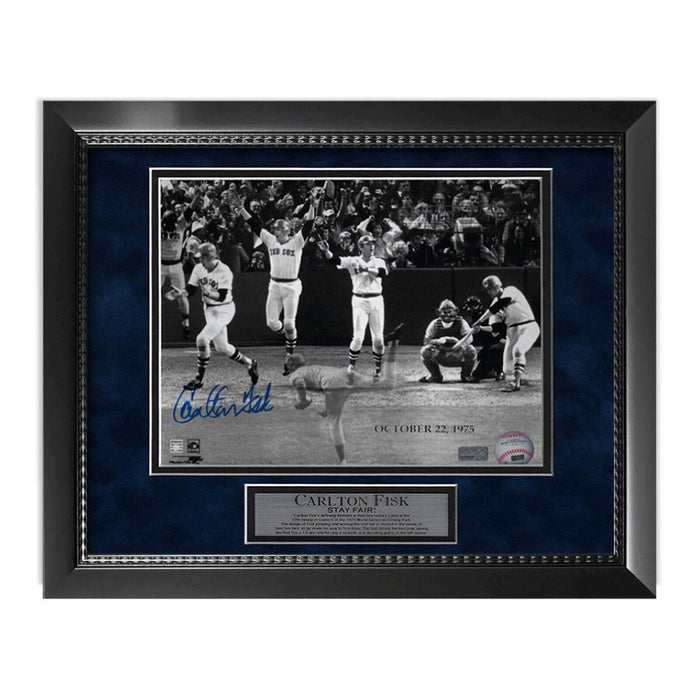 Carlton Fisk Boston Red Sox Autographed 8x10 Photograph Framed To 11x14 NEP