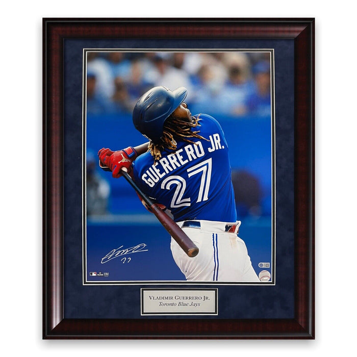 Vladimir Guerrero Jr. Toronto Blue Jays Autographed 16x20 Photo Framed to 23x27 USASM