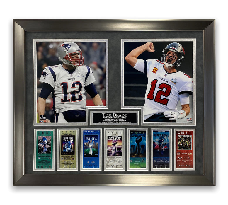 Tom Brady Super Bowl Collage Framed to 16x20