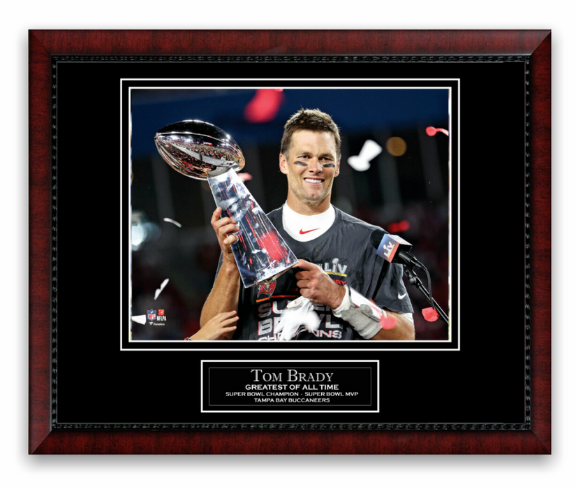 Tom Brady Super Bowl LV Unsigned Photo Framed to 11x14