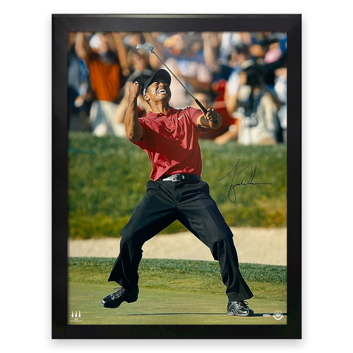 Tiger Woods Autographed 2008 U.S. Open Championship Photo Framed to 30x40 Upper Deck