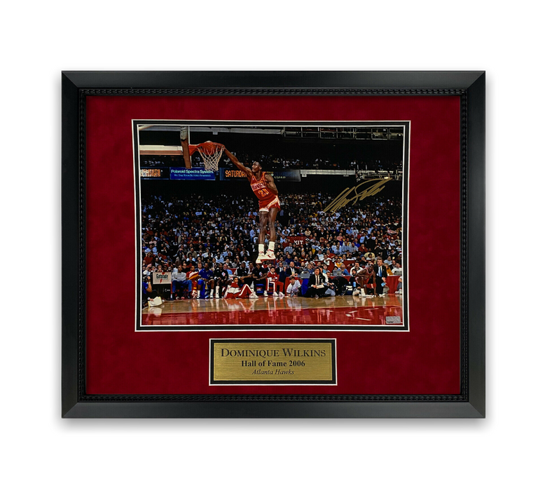 Dominique Wilkins Atlanta Hawks Autographed 11x14 Photo Framed to 16x20 NEP