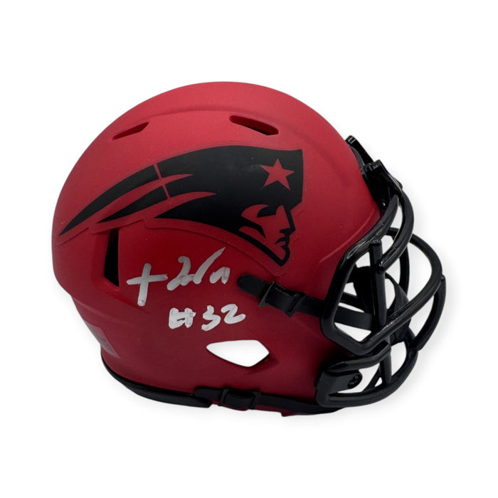 TreVeyon Henderson New England Patriots Autographed Rave Mini Helmet JSA