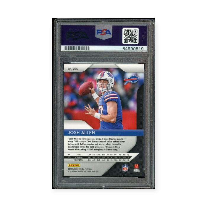 Josh Allen On Card Autographed 2018 Panini Prizm RC Rookie PSA 10 Gem Mint Auto