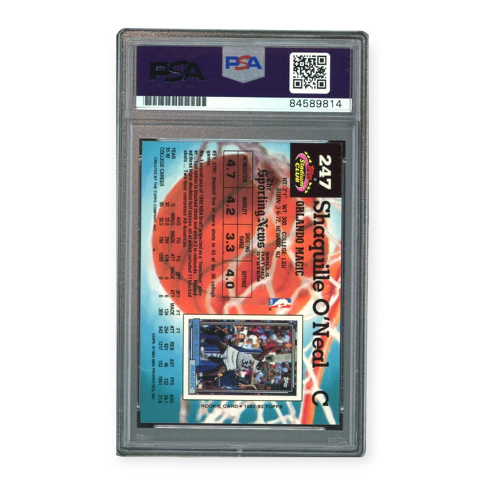 Shaquille O'Neal On Card Autographed 1992 Topps Stadium Club RC Rookie PSA 10 Auto Grade