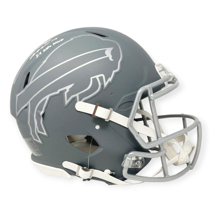 Josh Allen Buffalo Bills Autographed Authentic Slate Helmet w/ 2024 NFL MVP Inscription Beckett