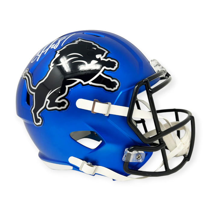 Calvin Johnson Detroit Lions Autographed Riddell 2024 Alternate Replica Helmet Beckett