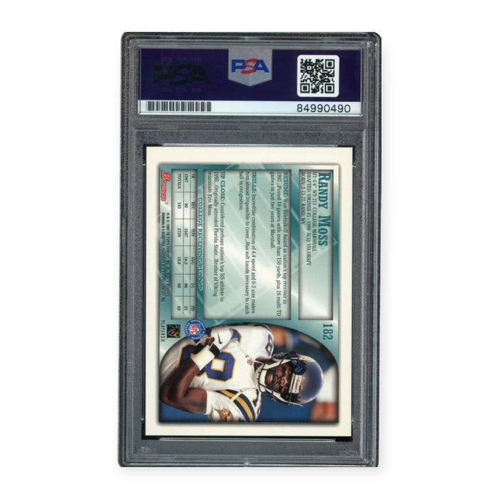 Randy Moss On Card Autographed 1998 Bowman Rookie RC PSA 10 Auto Grade Gem Mint